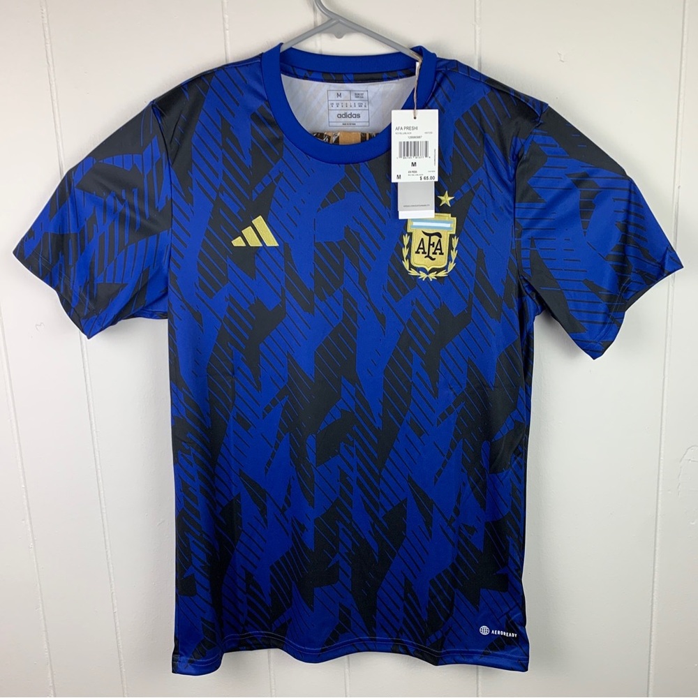 Adidas Argentina National Team Pre Match Jersey Blue Mens Medium NWT